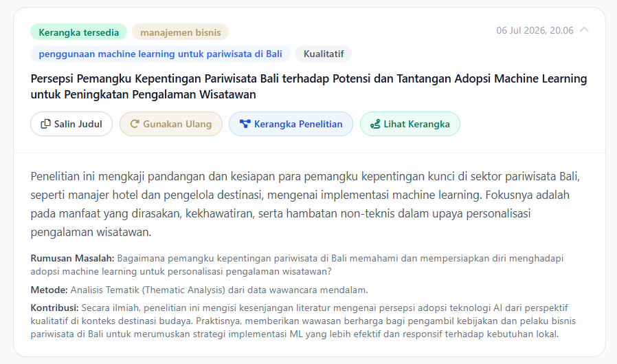 Contoh hasil ide judul skripsi